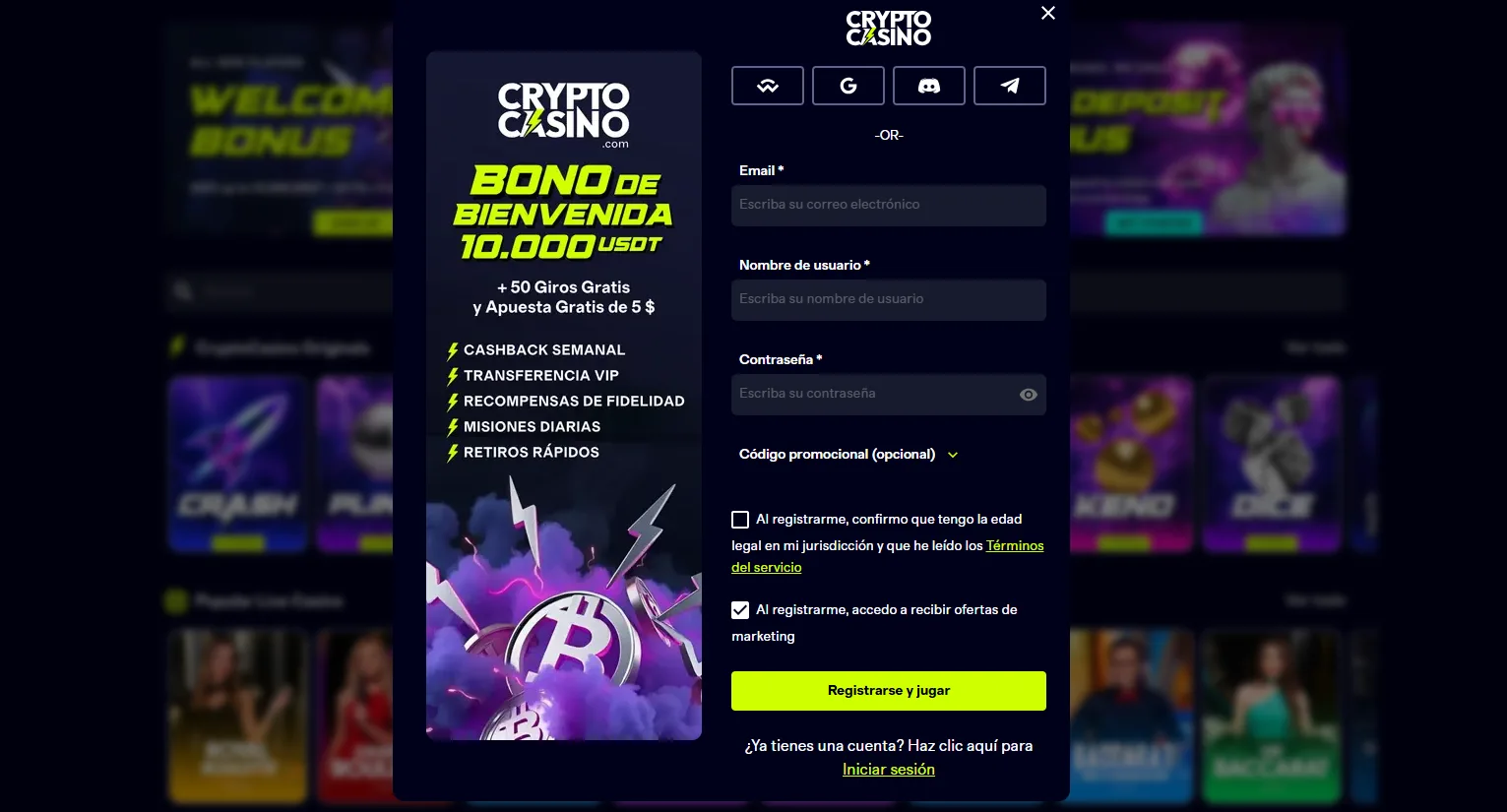 criptocasino registrados